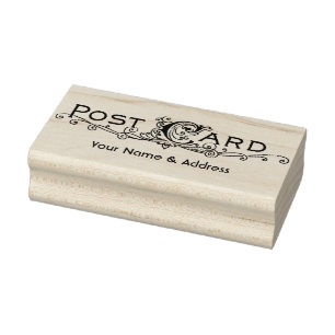 Custom Vintage Postcard Address Rubber Stamp