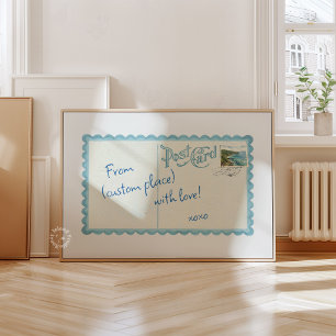 Custom Vintage Postcard Travel Wall Art
