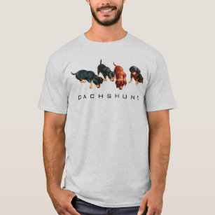 Custom Vintage Retro Funny Cute Dachshund Puppies T-Shirt