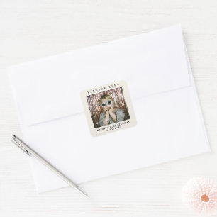 Custom Vintage Retro Photo Birthday Square Sticker