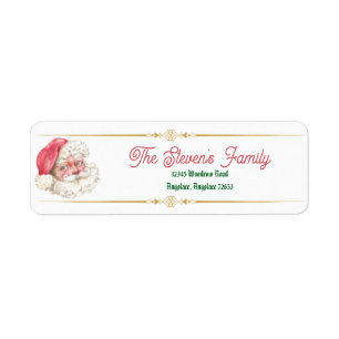 Custom Vintage Return  address Label Santa Cluase