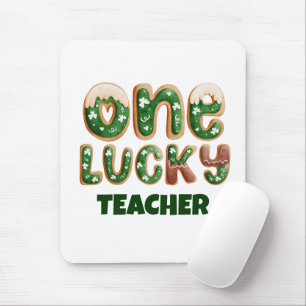 Custom Vintage St Patricks Day One Lucky Teacher Mouse Pad