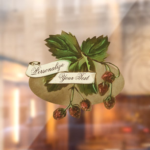 Custom Vintage Strawberries Fruit Store Restaurant