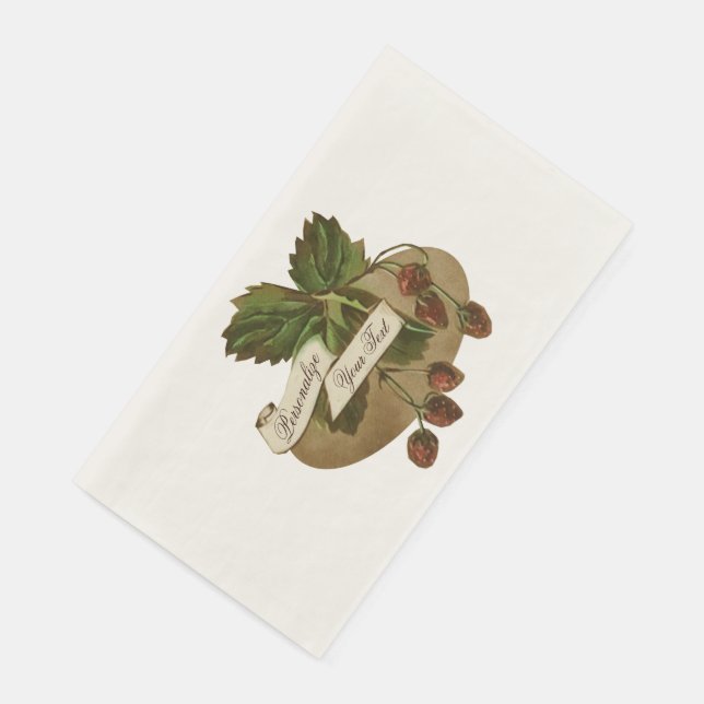 Custom Vintage Strawberries Retro Fruit Old School Napkin (Corner)