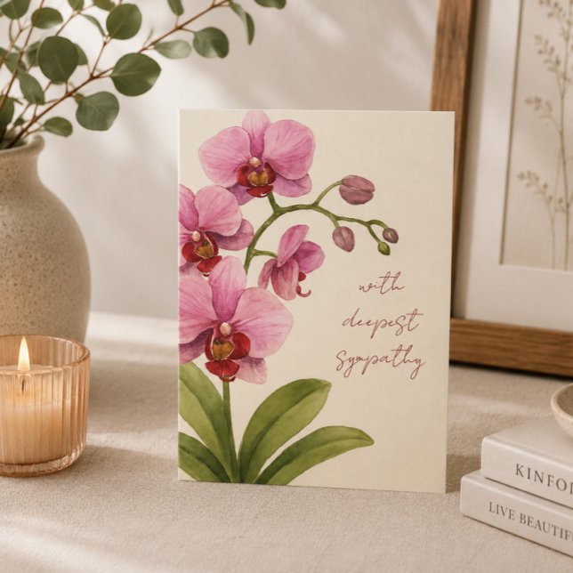 Custom Vintage Sympathy Card with Orchids (Creator Uploaded)