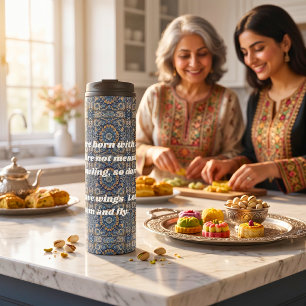Custom Vintage Tile Nowruz Iranian New Year Gift Thermal Tumbler