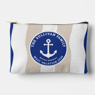 Custom Vintage Yacht Club Anchor Family Badge Accessory Pouch
