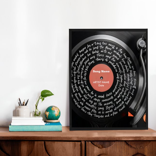 Custom Vinyl Lyrics Print, Personalised Music Poster (Custom Vinyl Lyrics Print, Personalised Music Poster)