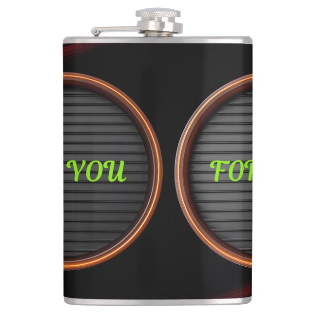 Custom Vinyl Wrapped Flask | Personalised Designs  (Front)
