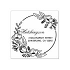 Custom Violet Hand-drawn Wreath Return Address