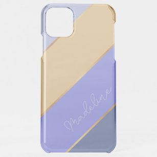 Custom Violet Purple Blue Pastel Yellow Stripes iPhone 11 Pro Max Case