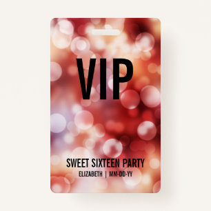 Custom VIP All Access Badge Sweet Sixteen ID Badge
