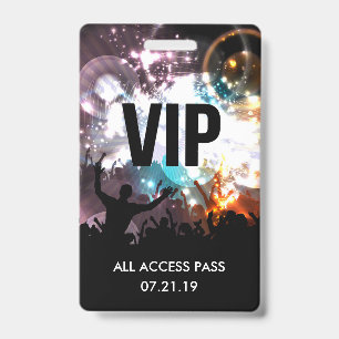 Custom VIP All Access Concert Badge Invitation ID Badge