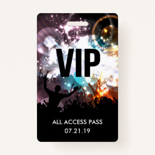 Custom VIP All Access Concert Badge Invitation ID Badge