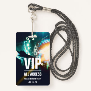 Custom VIP All Access Concert Pass Badge ID Badge