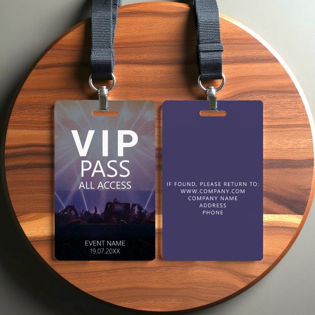 Custom VIP All Access Event Badge ID Badge (Creator Uploaded)