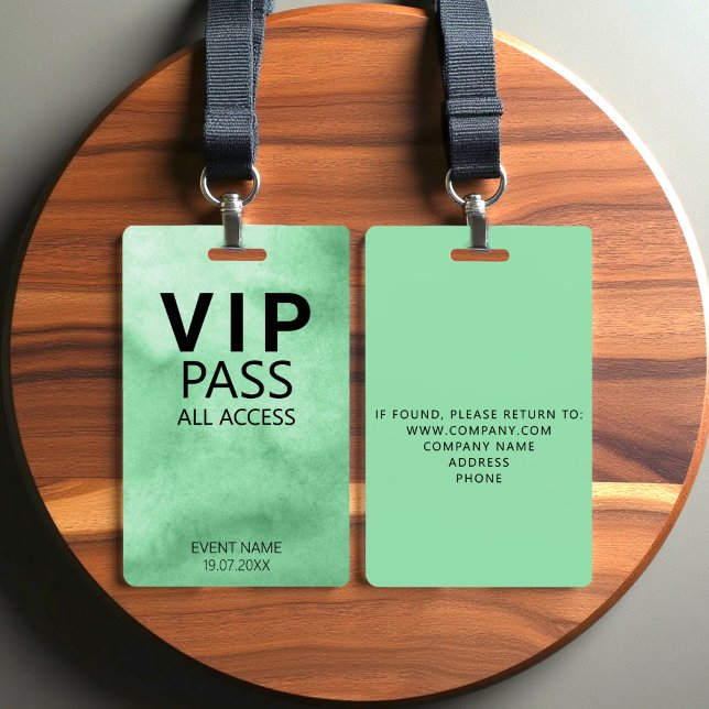 Custom VIP All Access Event Green Badge ID Badge (Creator Uploaded)