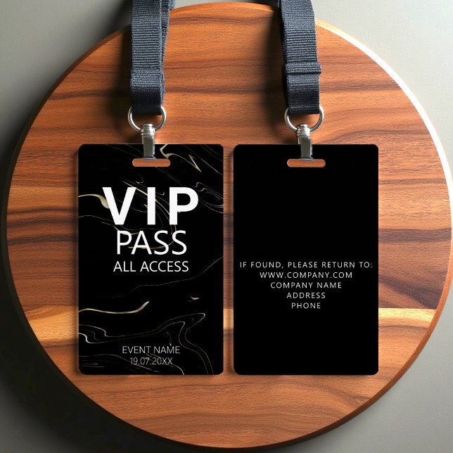 Custom VIP All Access Event Marbling Badge ID Badge (Creator Uploaded)