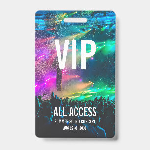 Custom VIP All Access Pass Concert Badge ID Badge