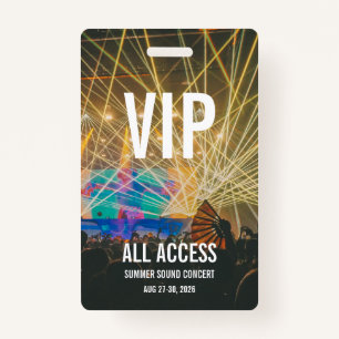Custom VIP All Access Pass Concert Badge ID Badge