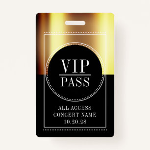 Custom VIP All Access Pass Concert Badge ID Badge