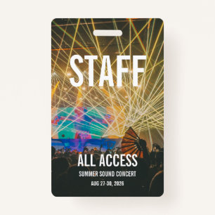 Custom VIP All Access Pass Concert Badge ID Badge
