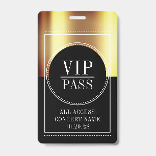 Custom VIP All Access Pass Concert Badge ID Badge