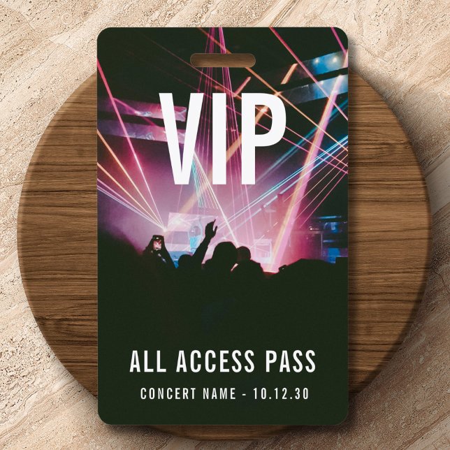 Custom VIP All Access Pass Concert Event ID Badge (Creator Uploaded)