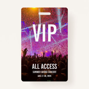 Custom VIP All Access Pass Concert ID Badge