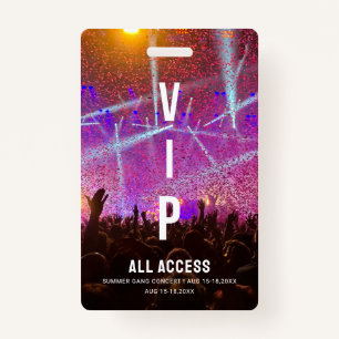 Custom VIP All Access Pass Concert ID Badge
