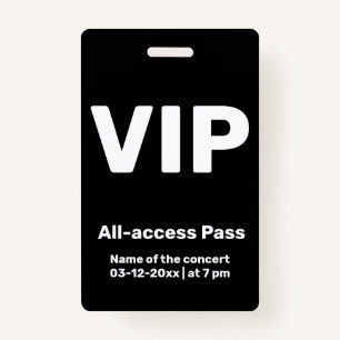 custom vip all access pass concert pass badge ID badge