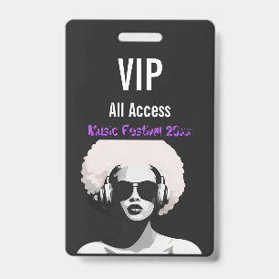 Custom VIP All Access Pass Festival Badge ID Badge