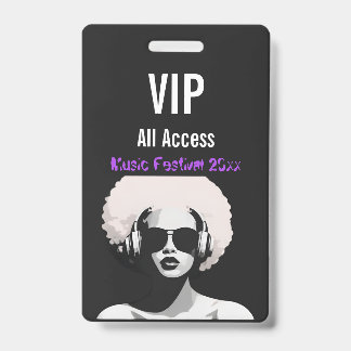 Custom VIP All Access Pass Festival Badge ID Badge