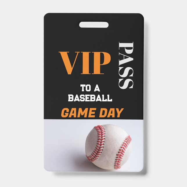 Custom VIP Baseball Game All Access Pass VIP  ID Badge (Front)