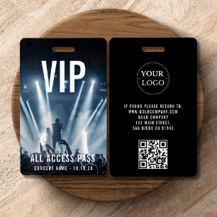Custom VIP Company Logo QR Code Concert ID Badge