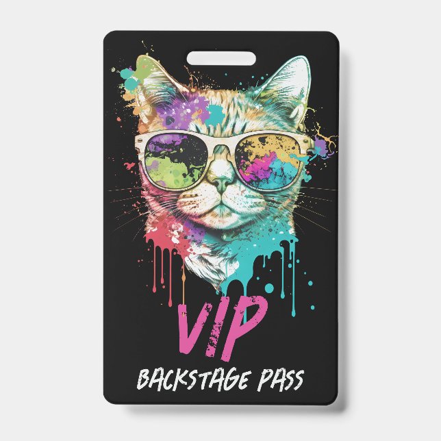 Custom VIP Concert Backstage Pass QR Code ID Badge (Front)