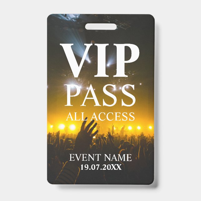Custom VIP QR Code Event Badge ID Badge (Front)