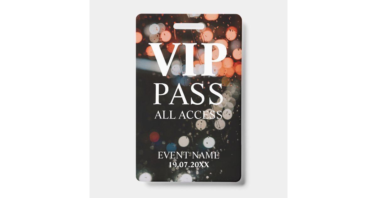 Vip Image Code Link Custom VIP QR Code Event bokeh ID Badge | Zazzle
