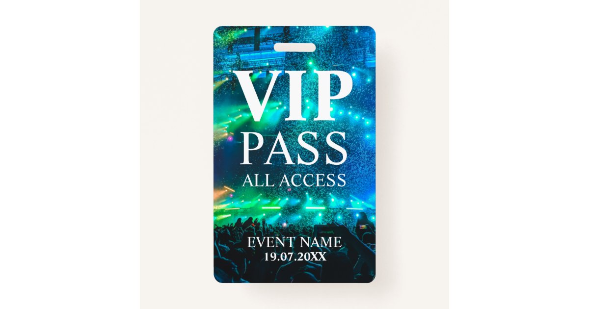Custom VIP QR Code Event Confetti Badge ID Badge | Zazzle