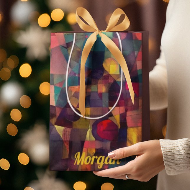 Custom Vivid Abstract Geometric Art  Medium Gift Bag (Creator Uploaded)
