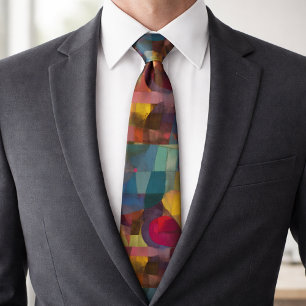 Custom Vivid Abstract Geometric Art  Tie