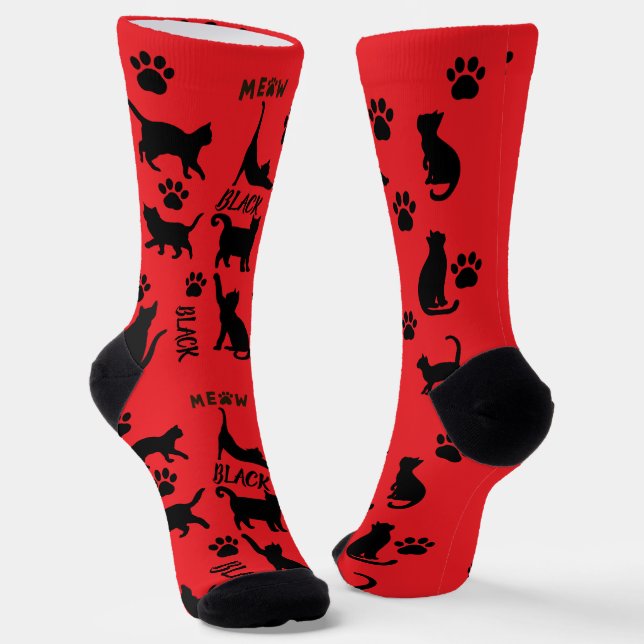 Custom Void Cat Socks | Cute Black Cat Mum Gift (Angled)