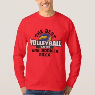 Custom Volleyball Birth Year Name Number T-Shirt