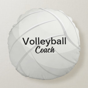 Custom Volleyball Coach Keepsake Round Cushion