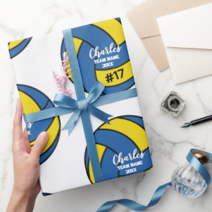 Custom Volleyball Gift Wrap with Name & Number