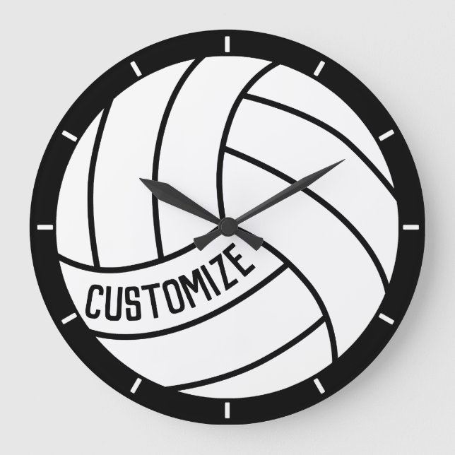 Custom Volleyball Player/Team Name or Text Sports Large Clock (Front)