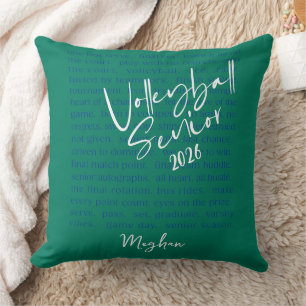 Custom Volleyball Senior Motivational Typography Cushion