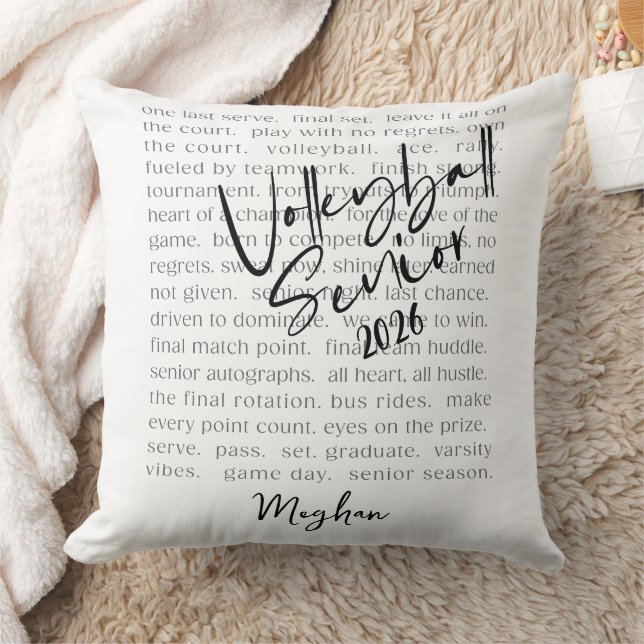 Custom Volleyball Senior Motivational Typography  Cushion (Blanket)