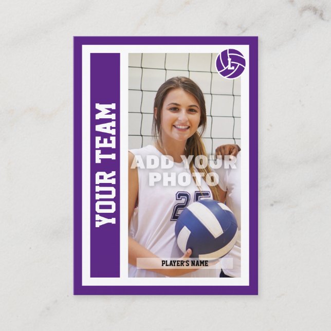 Custom Volleyball Trading Card (Royal Purple) (Front)