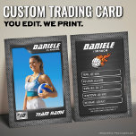 Custom Volleyball Trading Card Volley Player Cards<br><div class="desc">Volley Trading Card <<>> This is the perfect gift to celebrate the achievements of a volleyball player, a personalised collection card for a passionate volleyball fan, or gift these cards to each team player and coach to be forever cherished as a memory. This unique sports trading card design is loved...</div>
